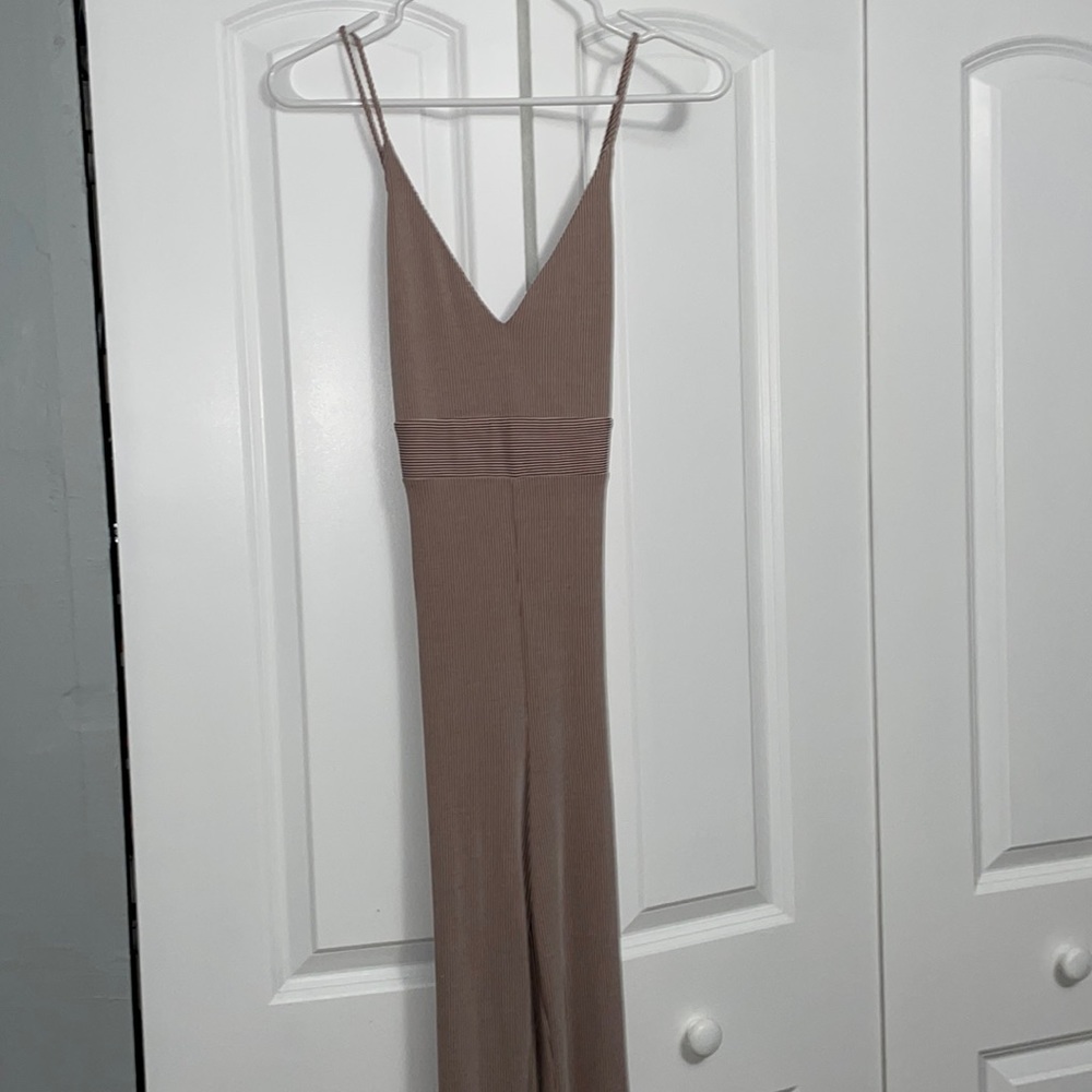Burgundy cross back strap jumpsuit